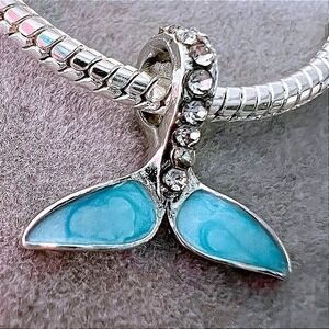 Blue Mermaid Tail Charm fits PANDORA